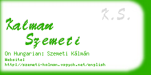 kalman szemeti business card