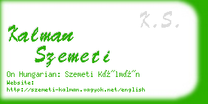 kalman szemeti business card